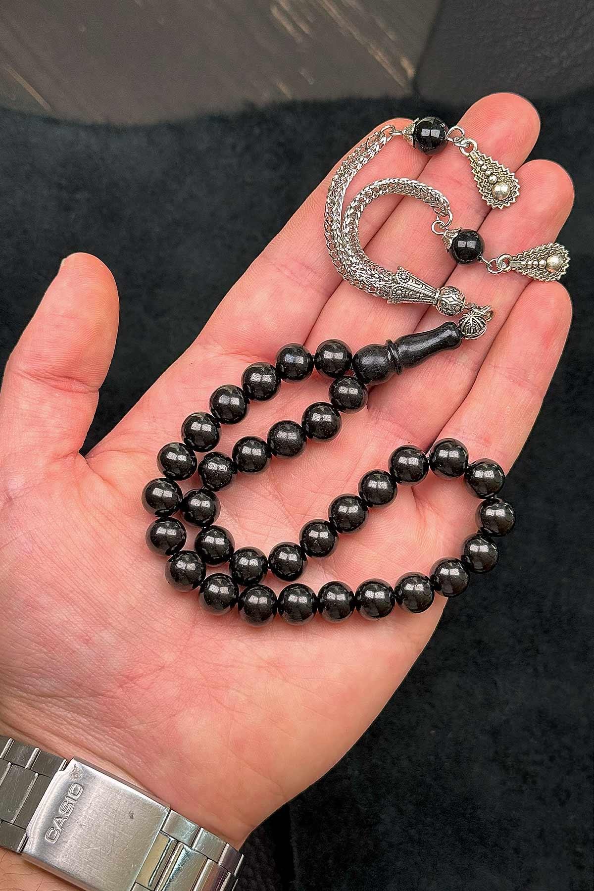 8 MM Küre Rus Oltu Taşı Tesbih