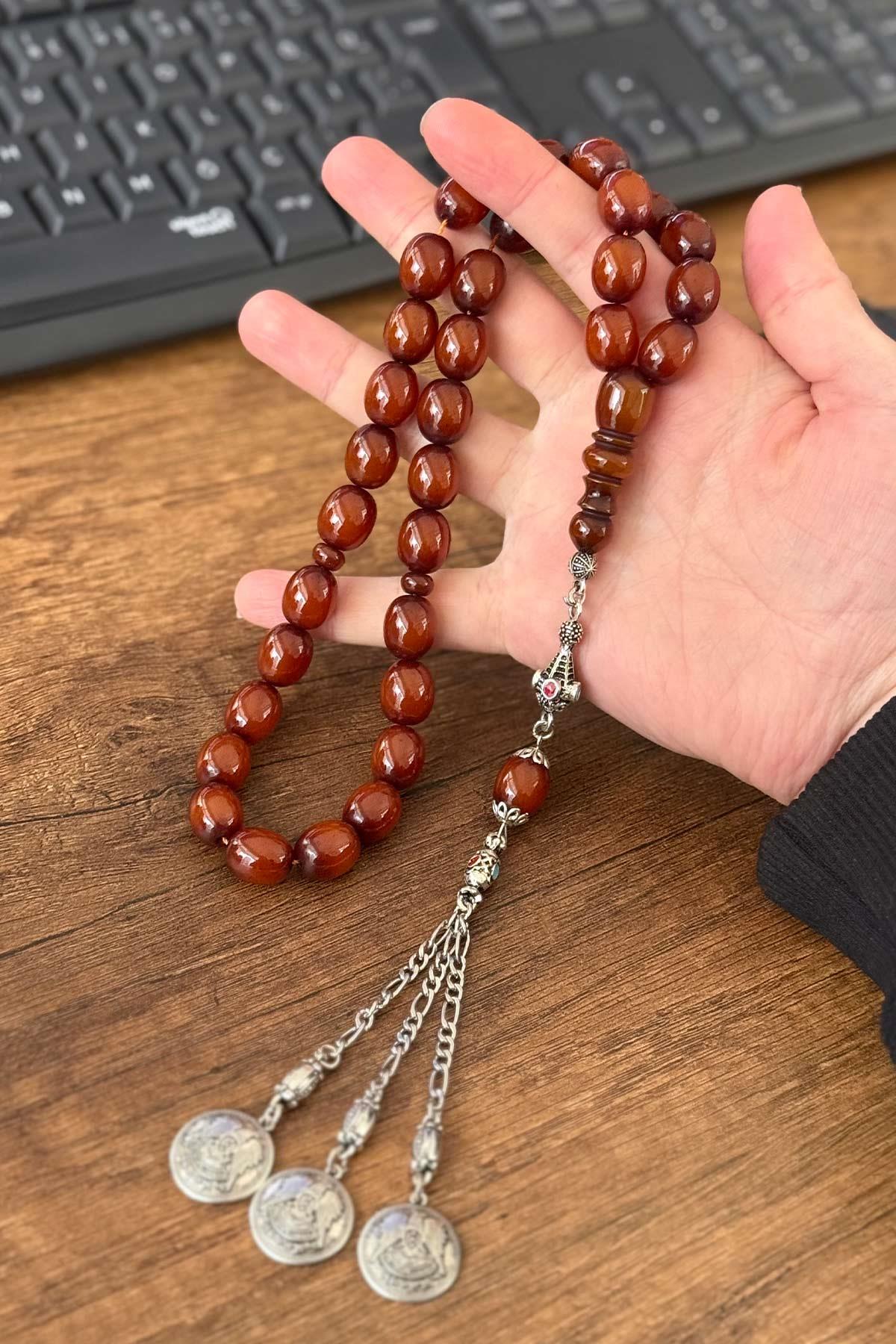 Ağa Boy Sıkma Kehribar Tesbih | Tesbih Kenti