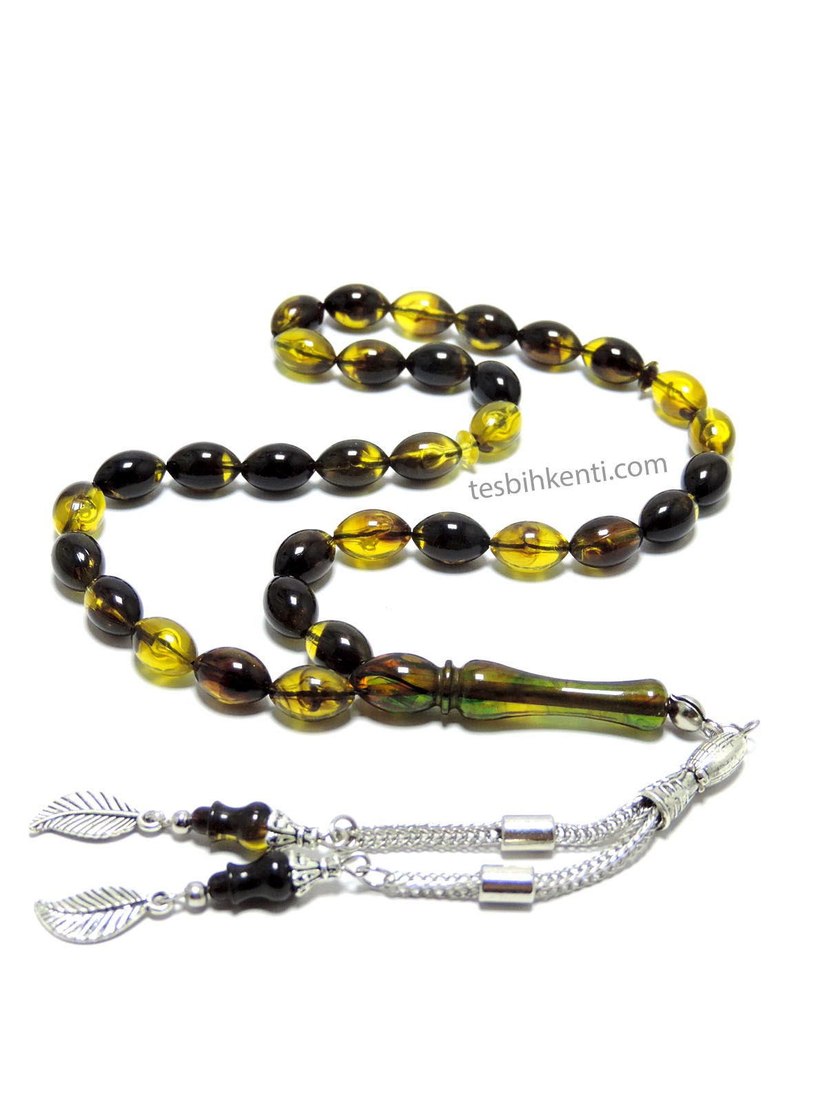 Alacalı Sarı Akrelik Tesbih