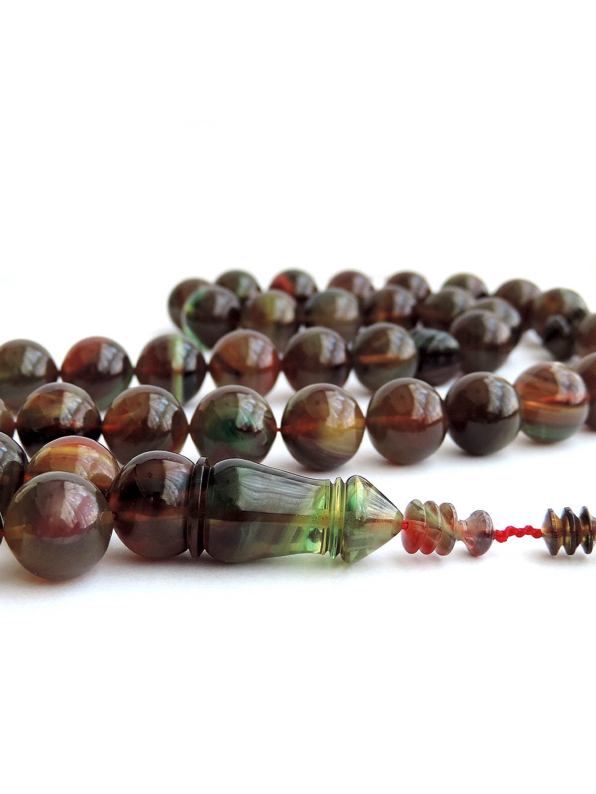 Arap Modeli Büyük Boy 44 Taneli Sıkma Kehribar Tesbih