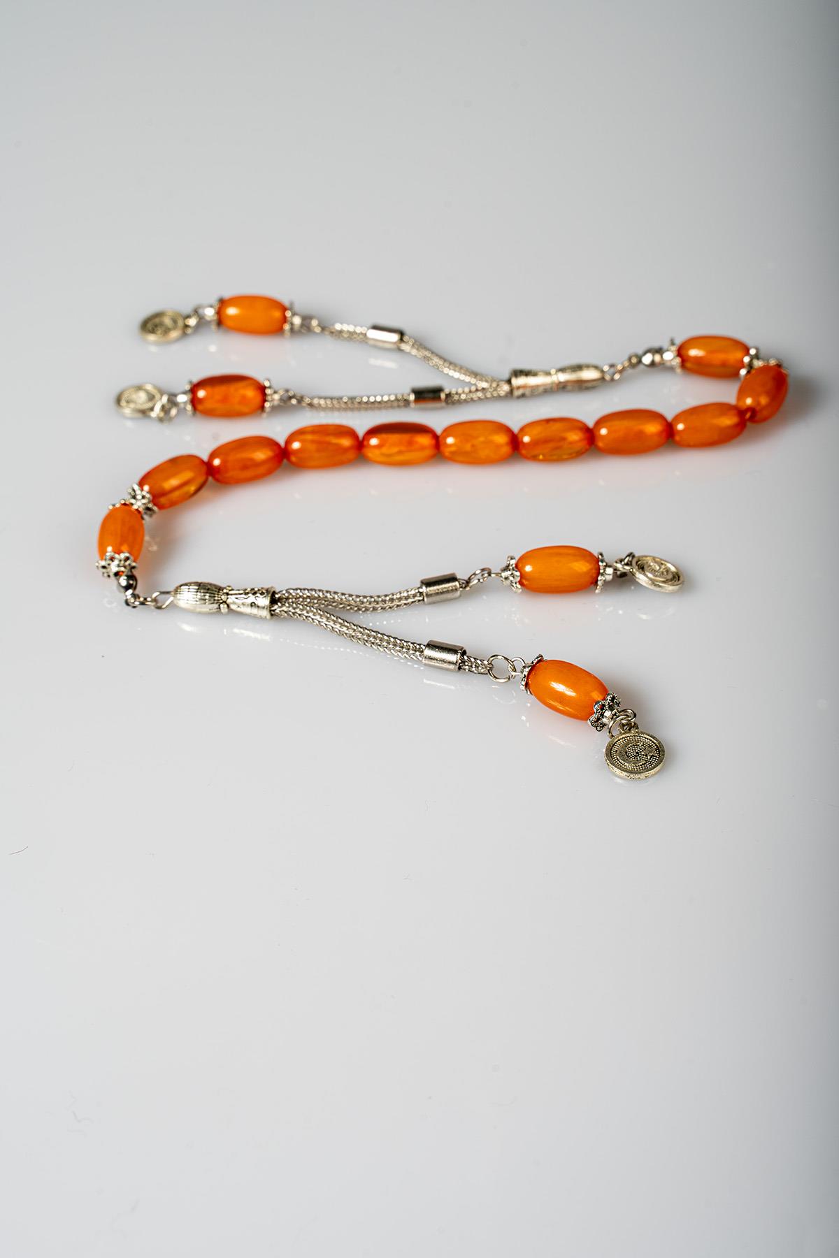 Badem Kesim Uzun Model Eskitme Sarı Zaza Tesbih