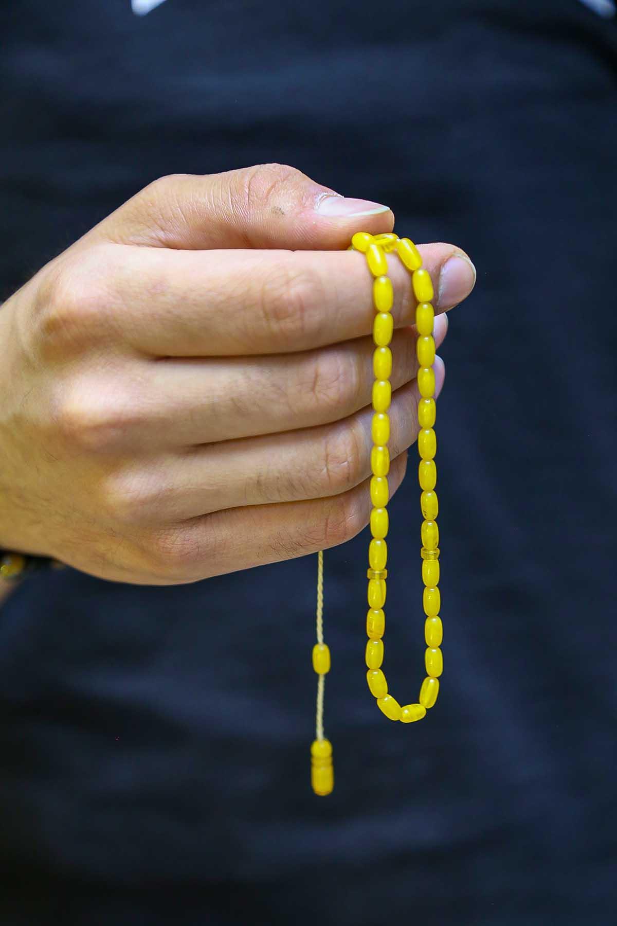 Bilek Boy Sıkma Kehribar Tesbih Sistemli Püskül
