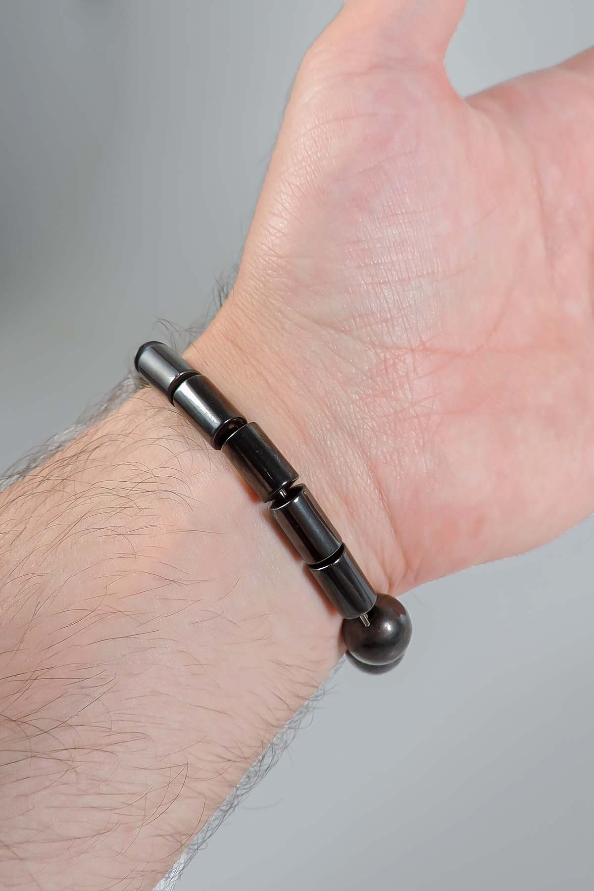 Boru Model Hematit Taşı Bileklik