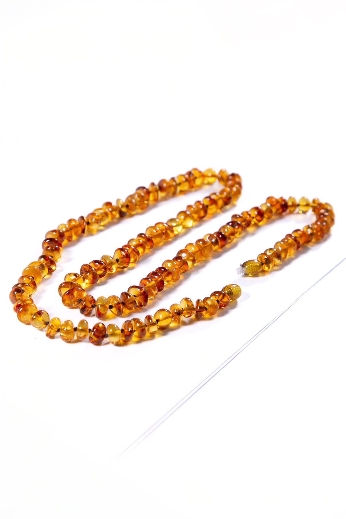 Büyük Boy Damla Kehribar Kolye