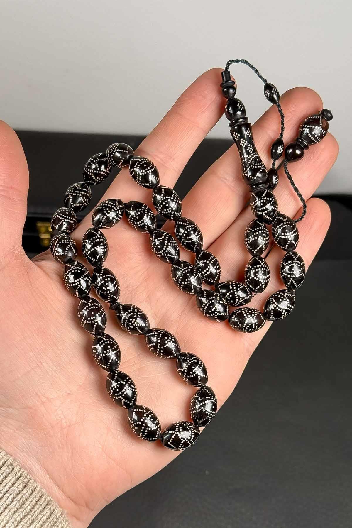 Büyük Boy Gümüş İşlemeli Kuka Tesbih - TesbihKenti