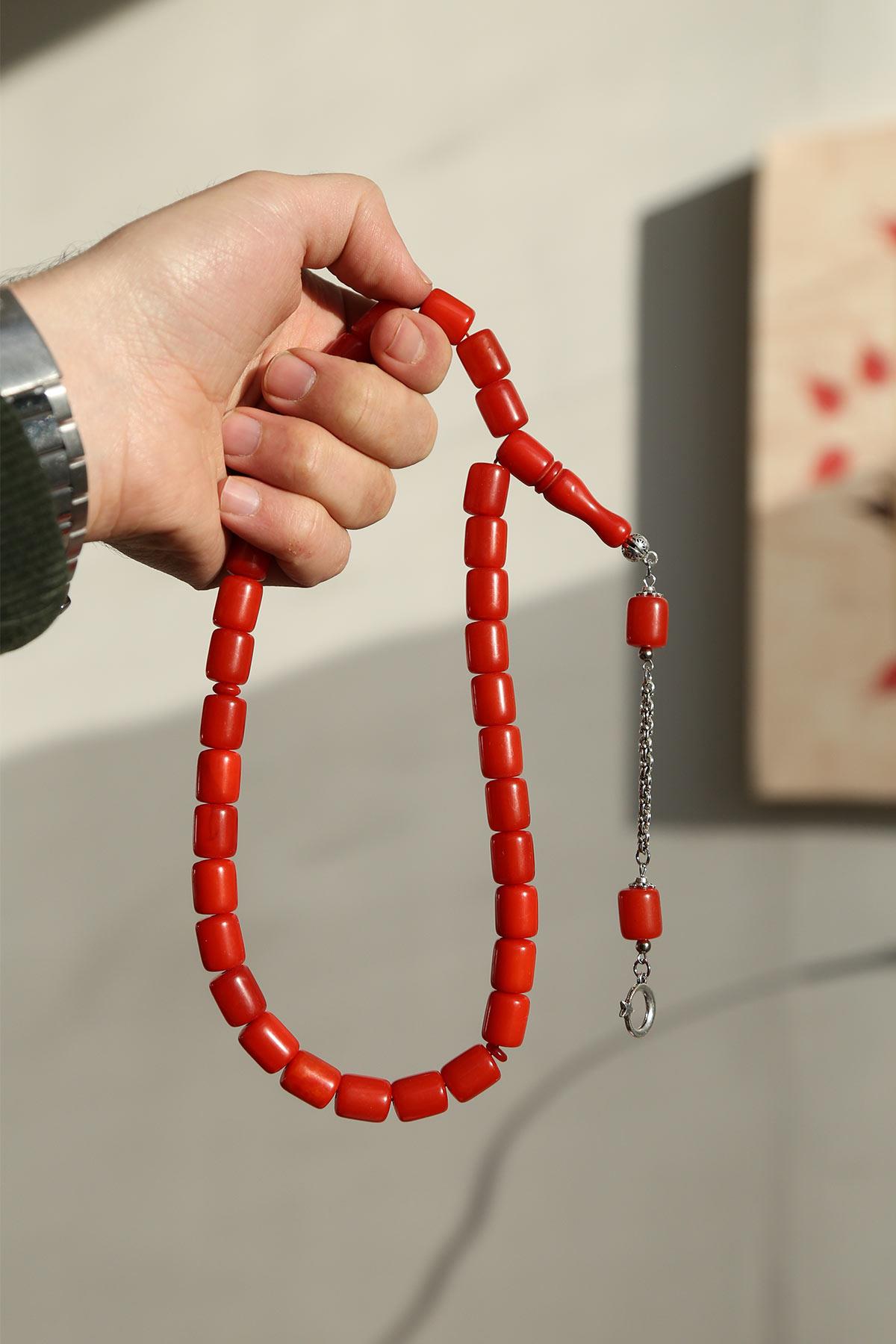 Büyük Boy İri Taneli Kesme Taneli Toz Kehribar Tesbih