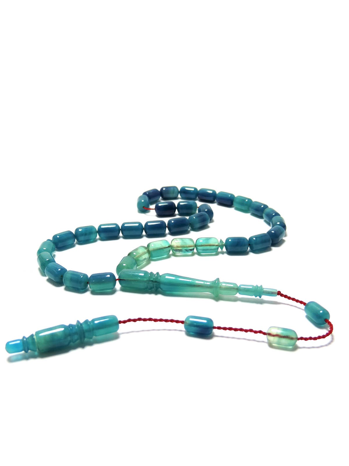 Dalgalı Mavi Bilek Boy Sıkma Kehribar