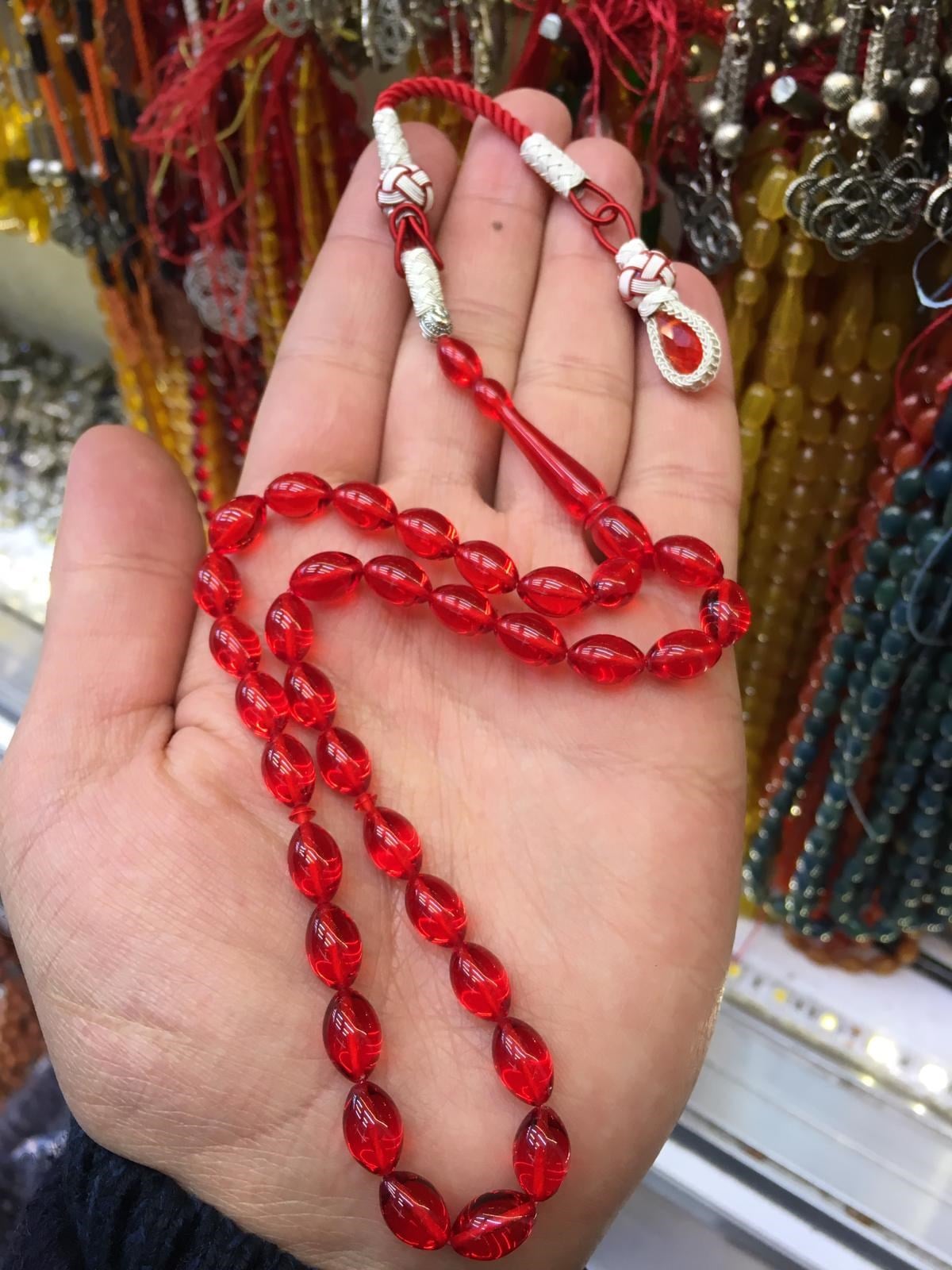 Kan Kırmızı Bakır Kazaz Püsküllü Ateş Kehribar