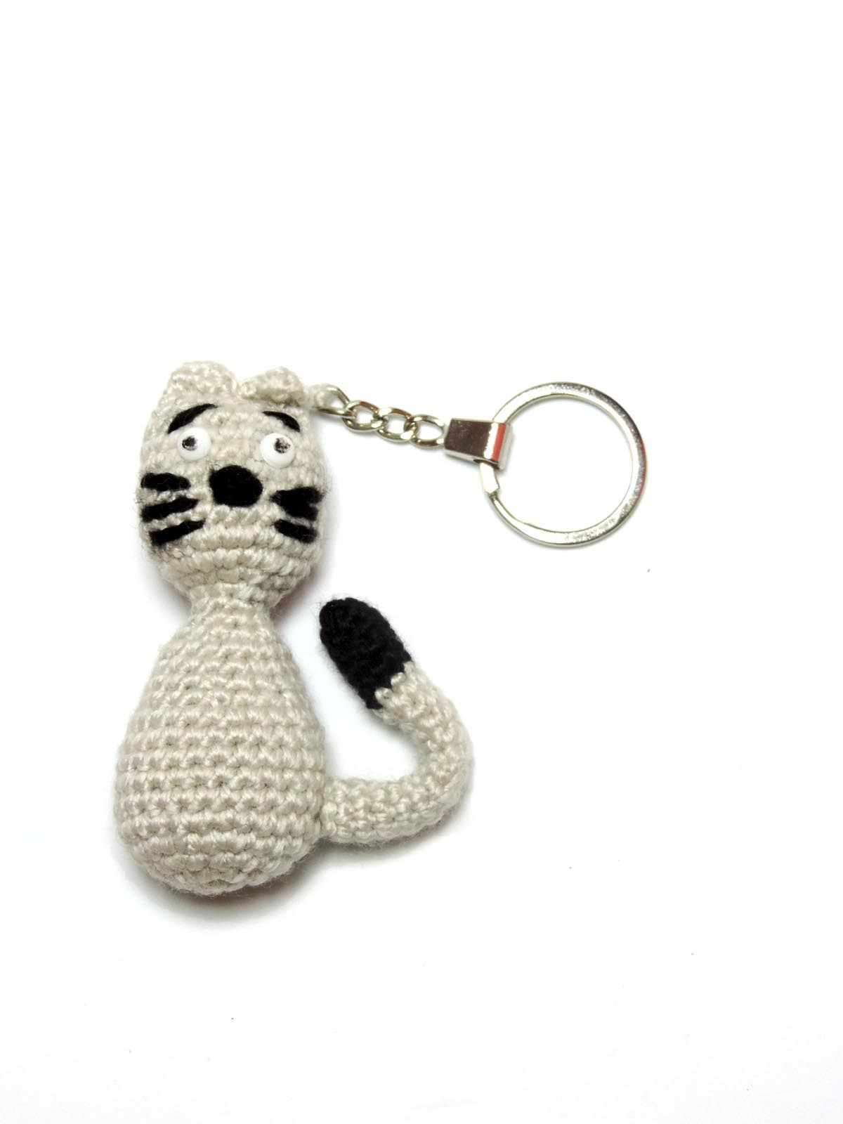 Kaplan Gözü Taşlı El Örmesi Anahtarlık