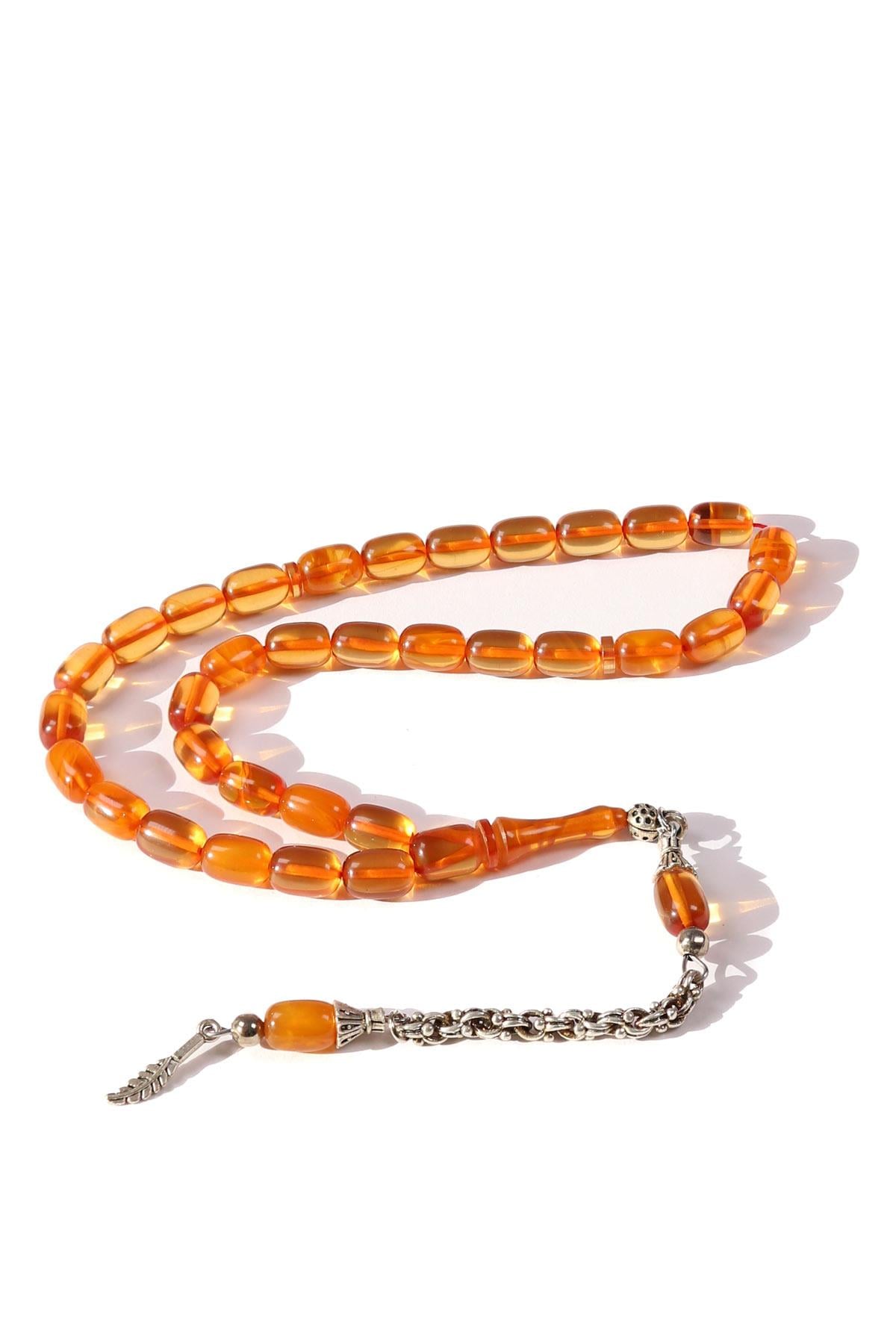 Kapsül Şeffaf Krem Ateş Kehribar Tesbih | Tesbih Kenti