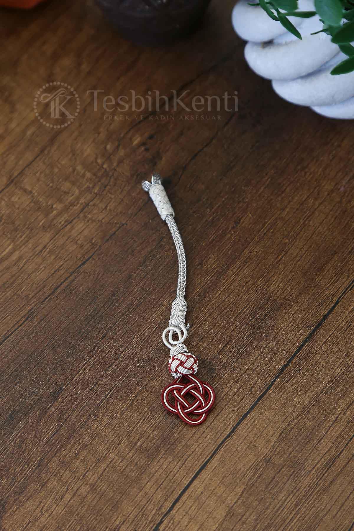 Küçük Boy Kırmızı Renk Bakır Kazaz Tesbih Püskülü