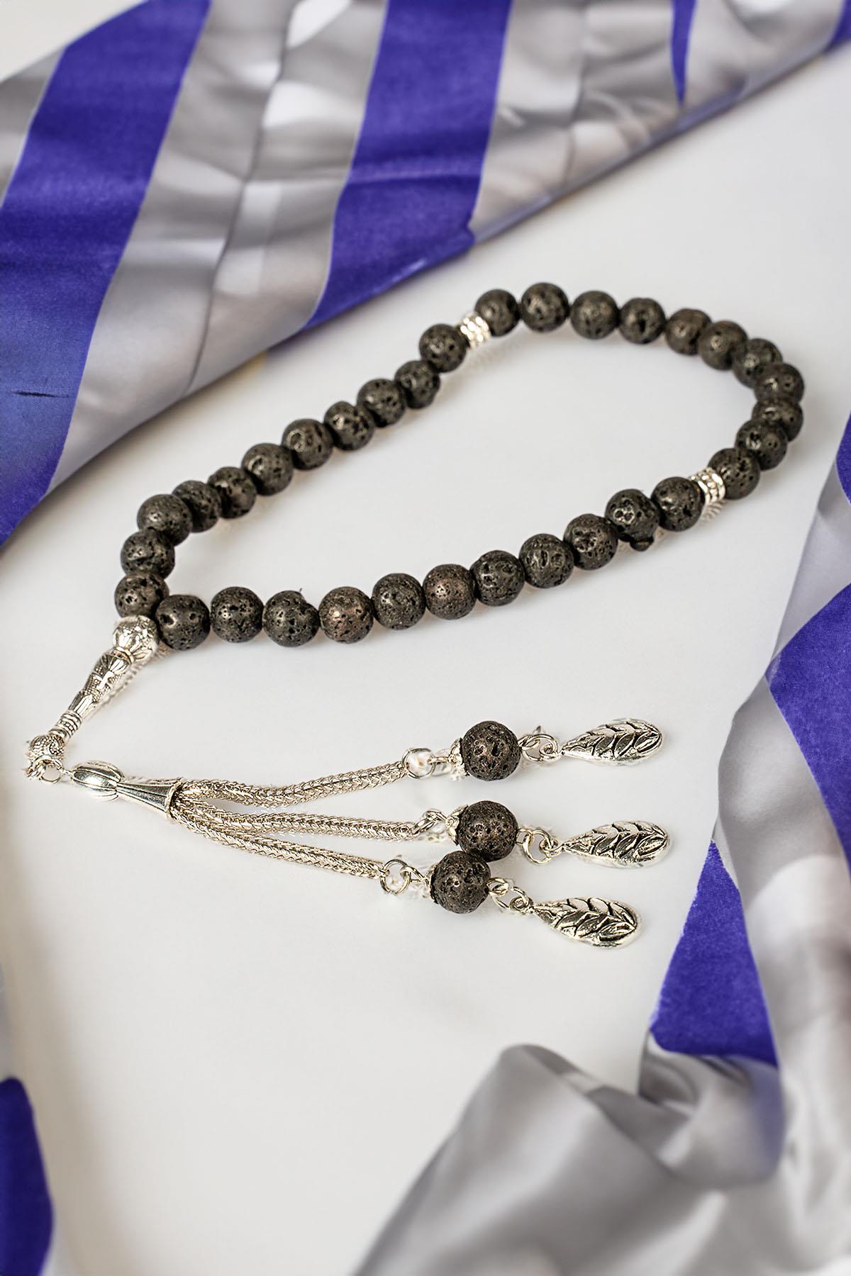 Küre Tane Doğal Lav Taşı Tesbih