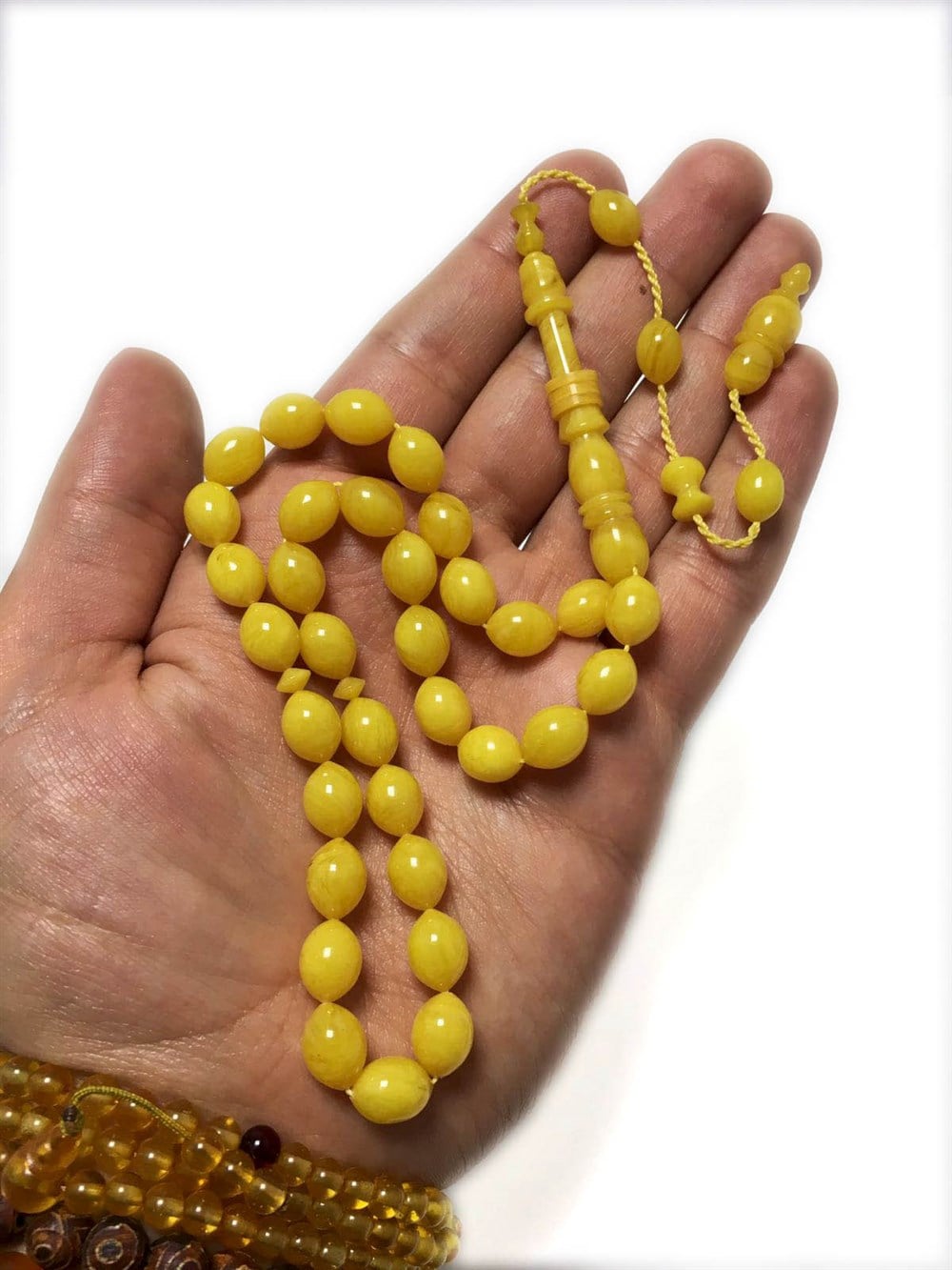 Limon Sarısı Dalgalı Sıkma Kehribarı