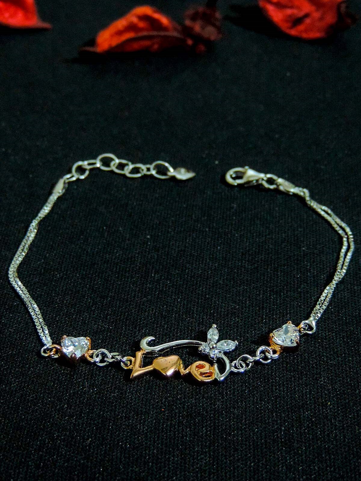 Love Yazılı 925 Ayar Gümüş Kadın Bileklik