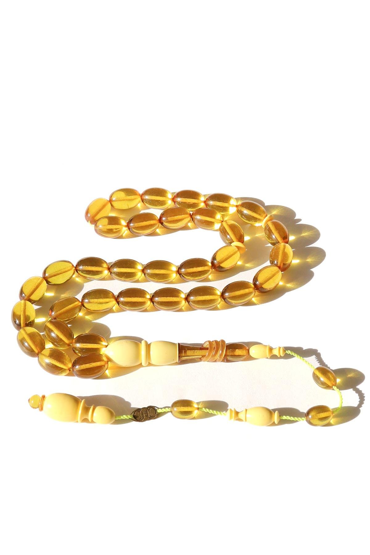 Mahjong Usta İşçilik Ateş Kehribar Tesbih | Tesbih Kenti