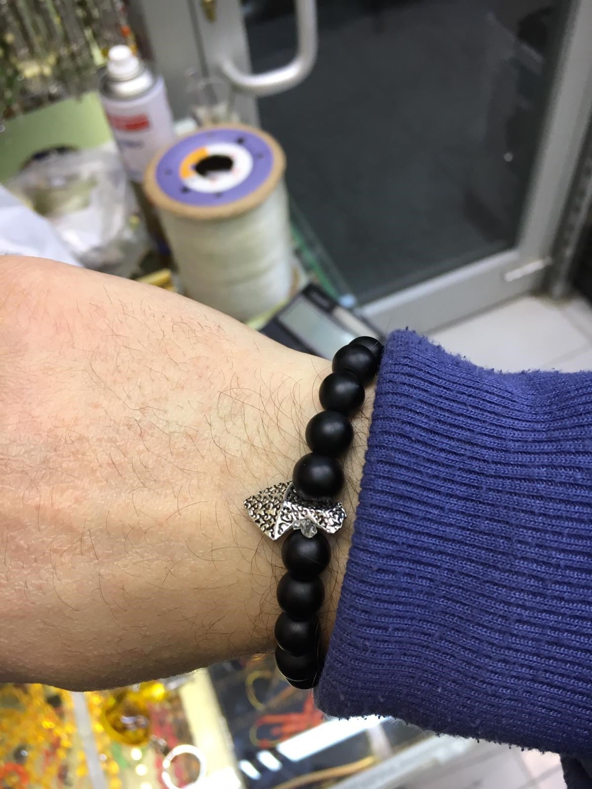 Mat Siyah Doğaltaş Bileklik