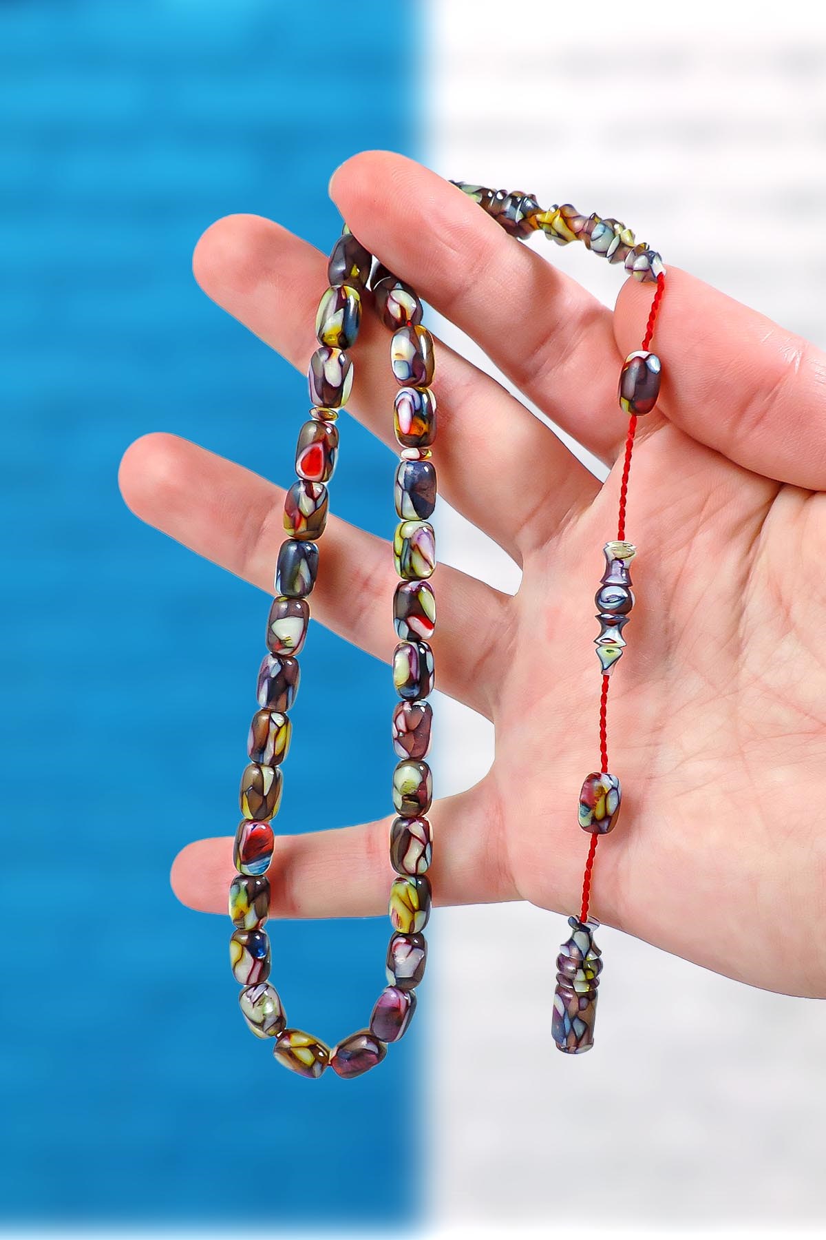 Mozait Renk Galalith Tesbih