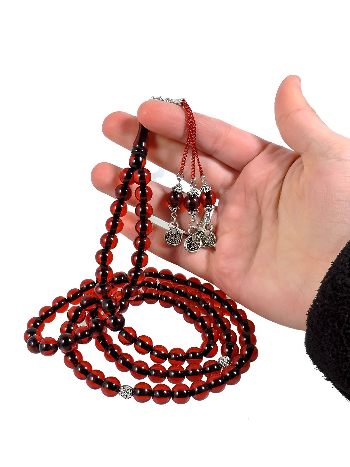 Orta Boy Vişne Çürüğü Toz Kehribar 99 Namaz Tesbihi