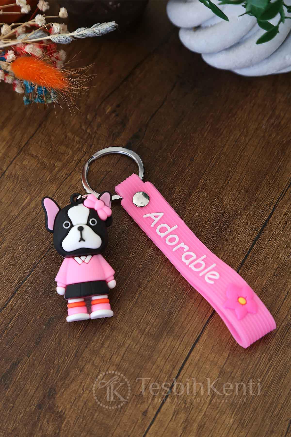 Pembe Renk Adorable Silikon Anahtarlık