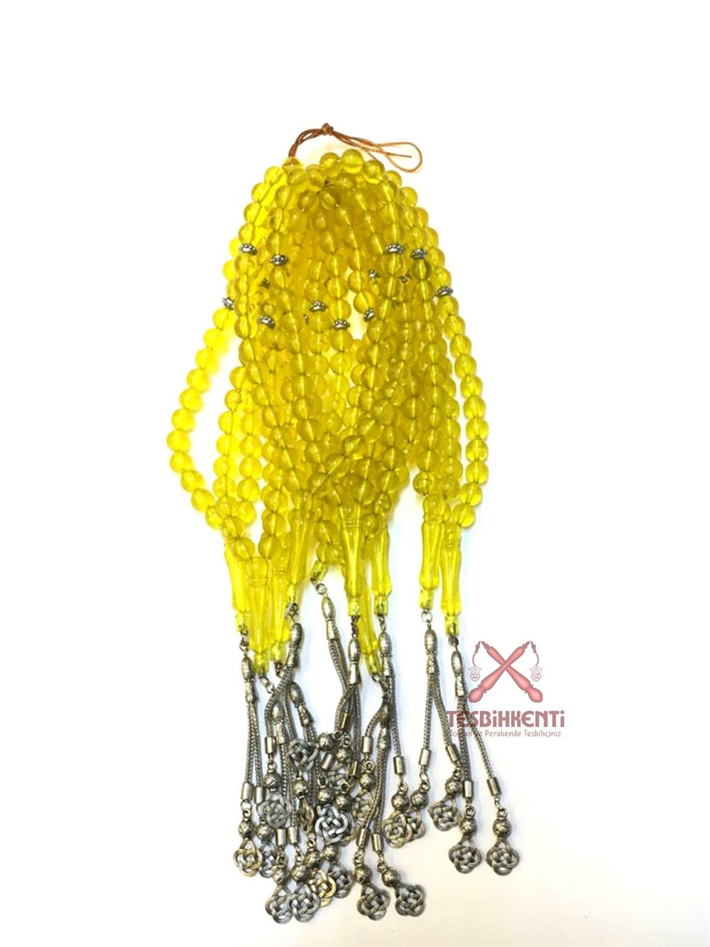 Şeffaf Sarı Püsküllü 33 lü Tesbih