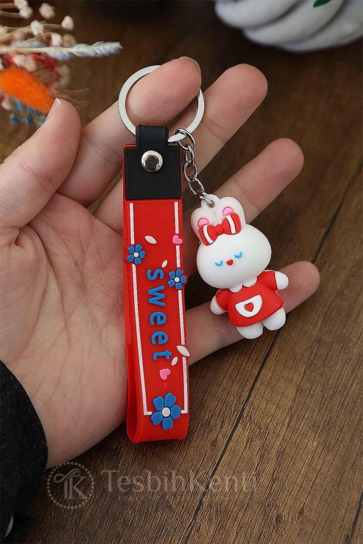 Sweet Yazılı Kırmızı Renk Silikon Anahtarlık