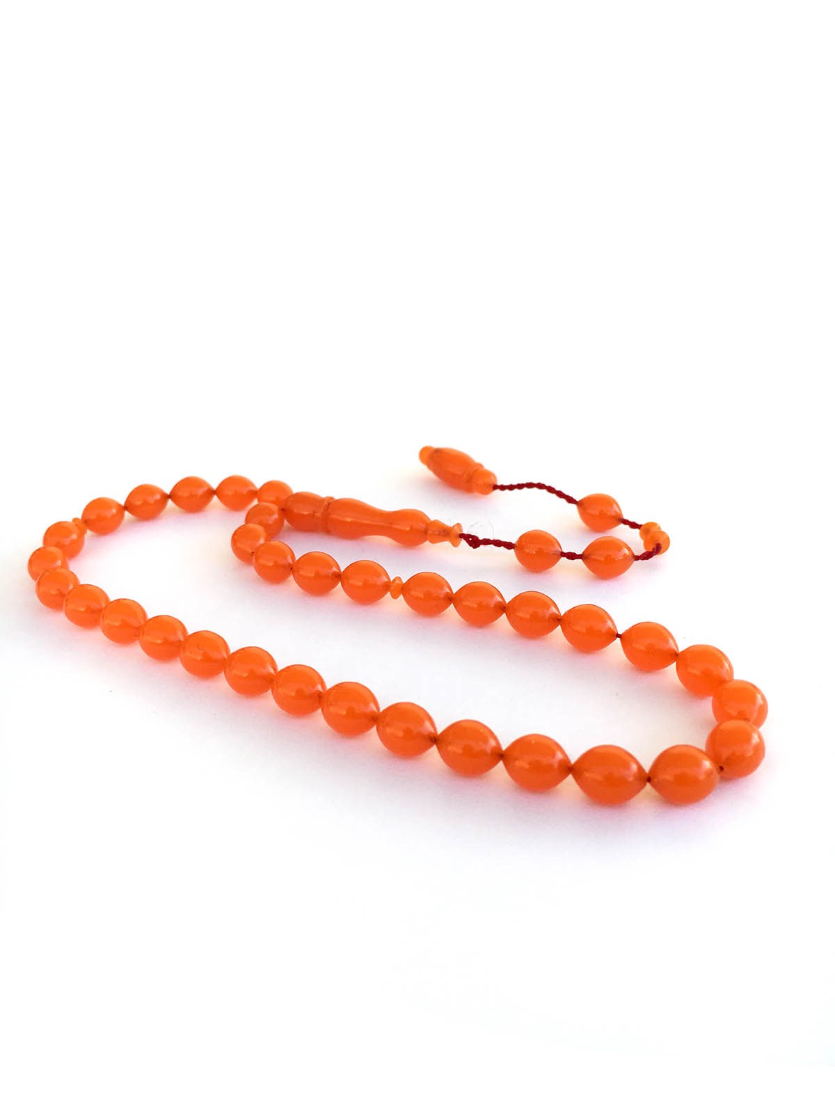 Turuncu Renk Bilek Boy Sıkma Kehribar 8*6 MM