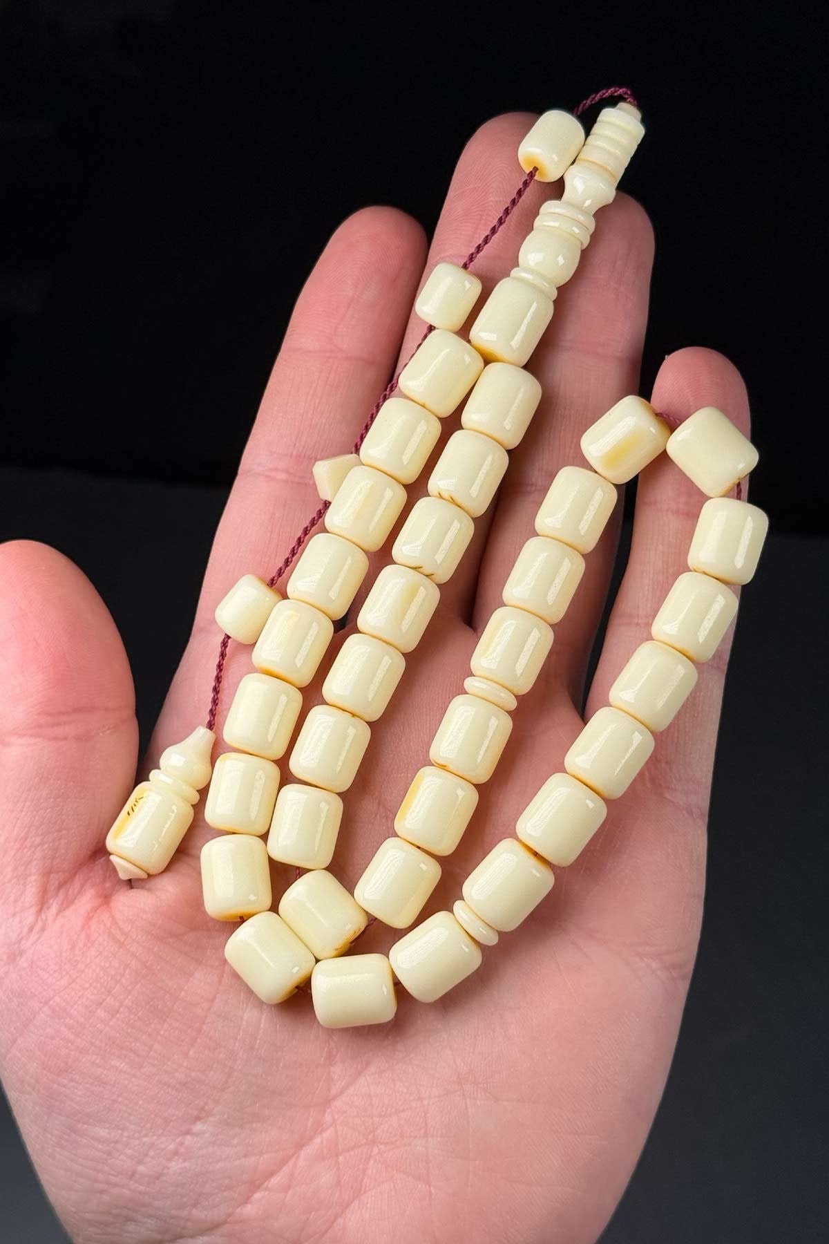 Usta Çalışma Eski Çin Oyun Taşı Mahjong Tesbih - TesbihKenti