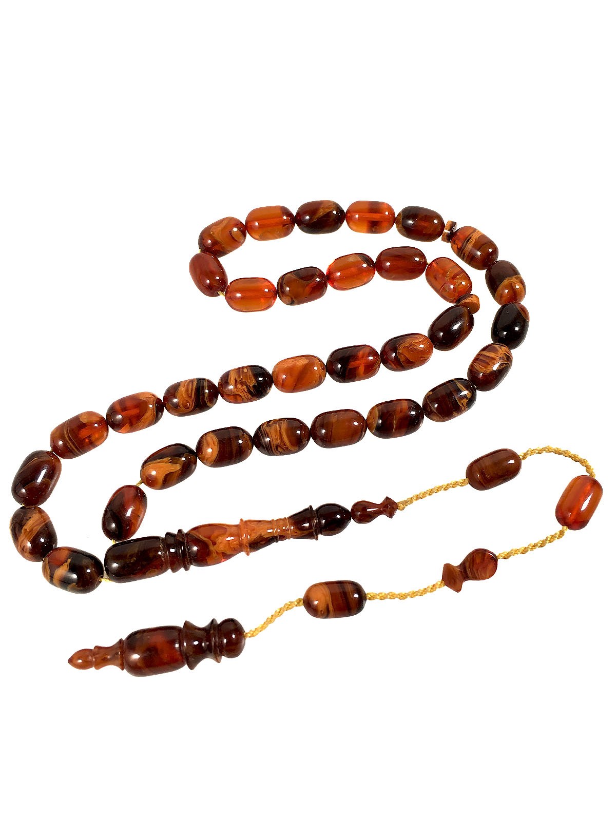 Usta Yapımı Sarı ve Yeşil Dalgalı Sıkma Kehribarı