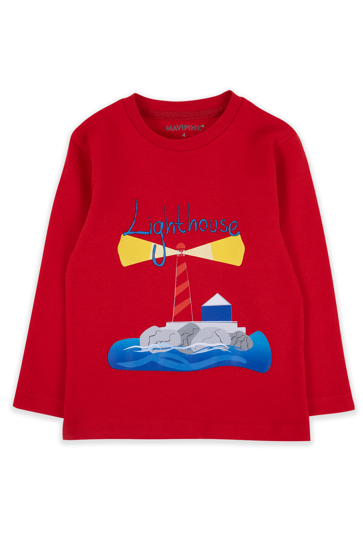230901004 Erkek Lighthouse Uzun Kol T-Shirt Kırmızı