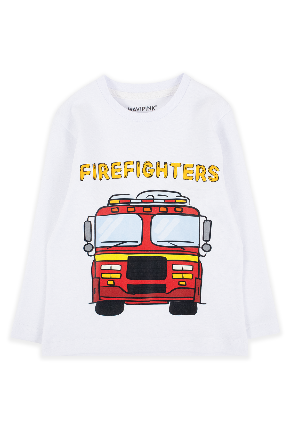 230901012 Erkek İtfaiye Uzun Kol T-Shirt Beyaz