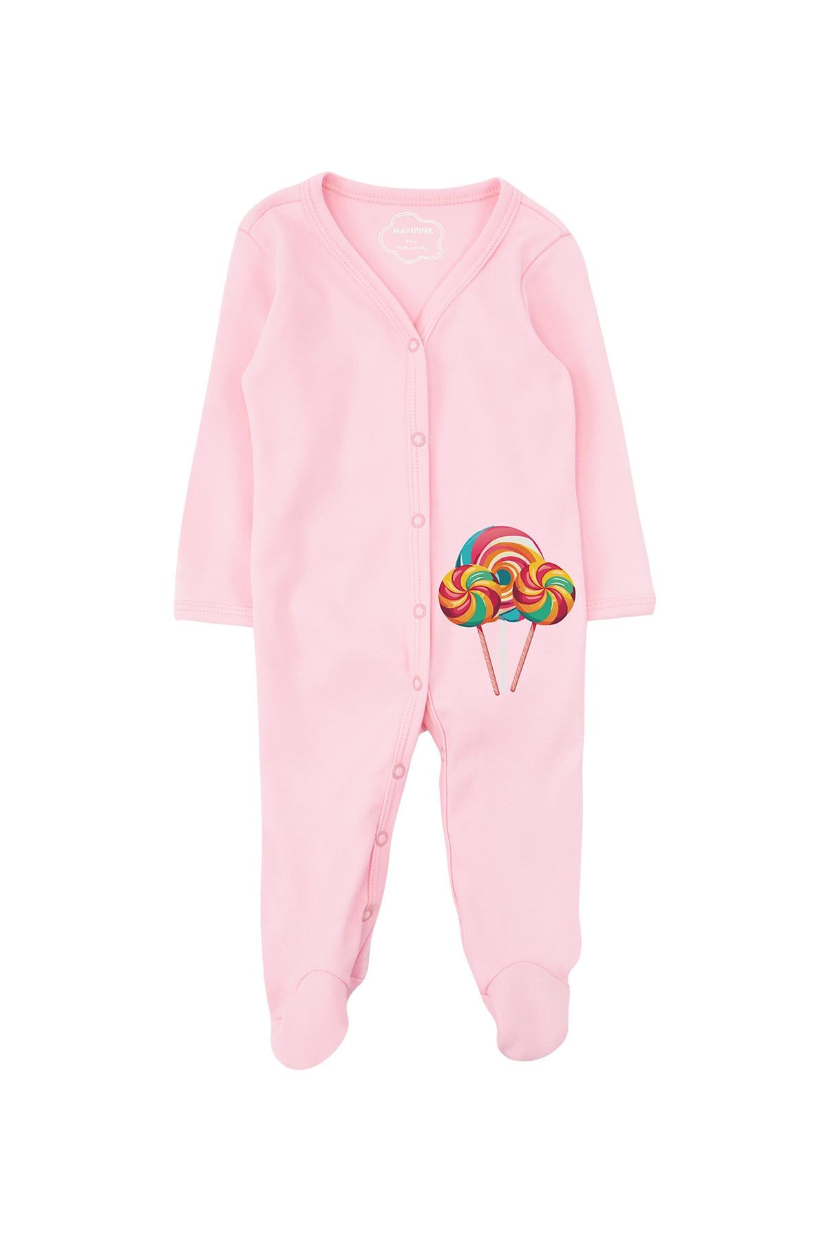 24SS1002 Kız Bebek Lolipop Tulum Pembe