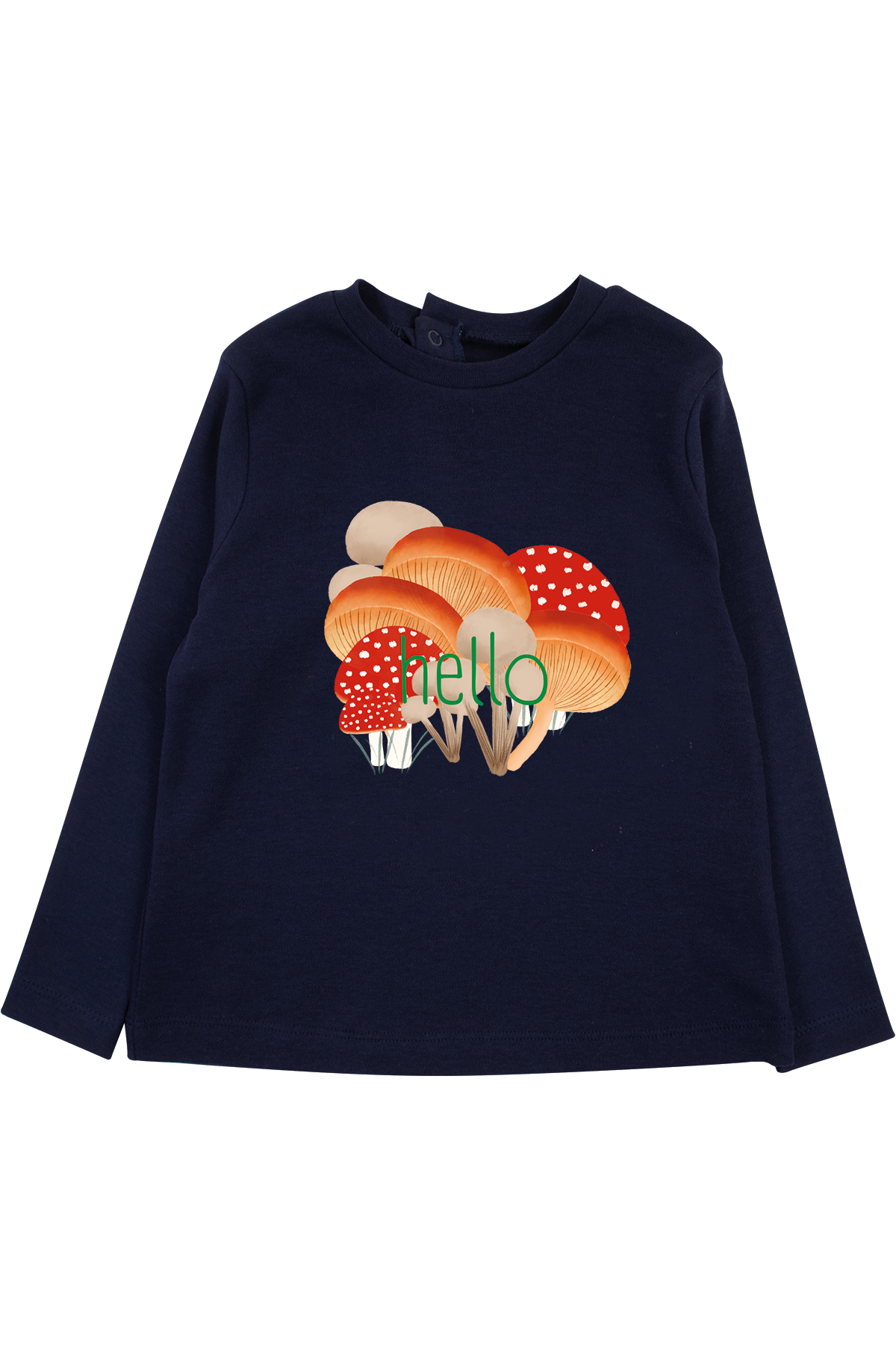 Mavipink 242040020 Kız Mantar Uzun Kol T-Shirt Lacivert