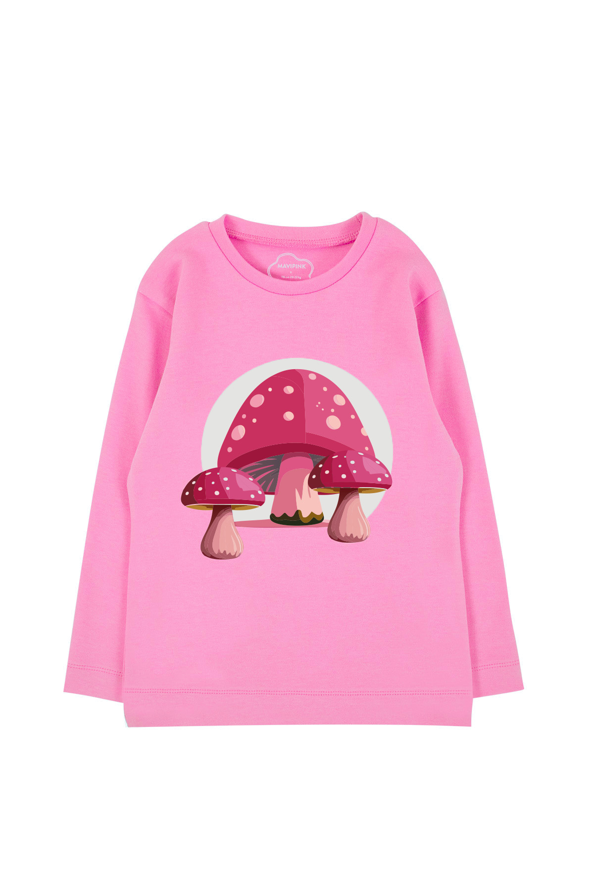 Mavipink 24SS0452 Pembe Mantar Pamuklu Uzun Kol T-Shirt Pembe