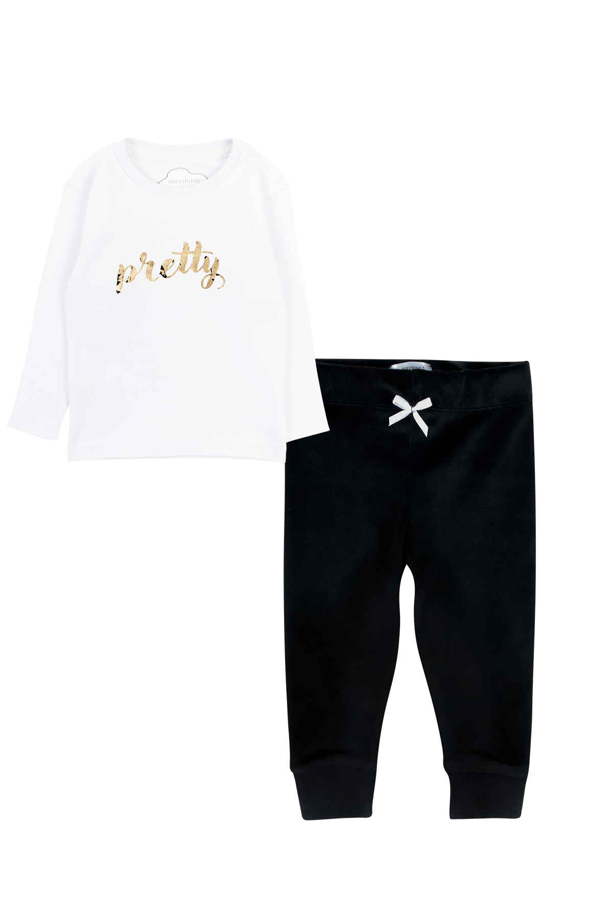 Kız Bebek Pretty Baskılı T-Shirt ve Alt 2li Takım
