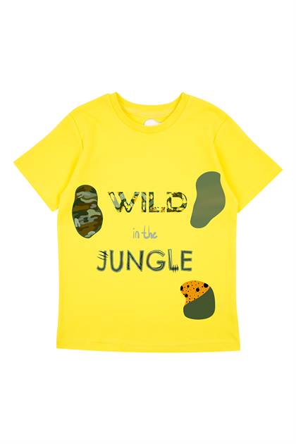 Wild Jungle Baskılı Tişört Sarı