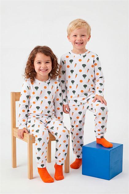 Brokoli Desenli Pamuklu Pijama Takımı