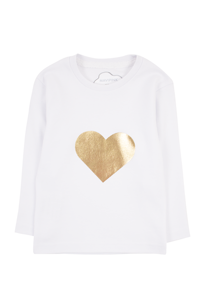 Kız Bebek Kalp Baskılı T-Shirt ve Alt 2li Takım