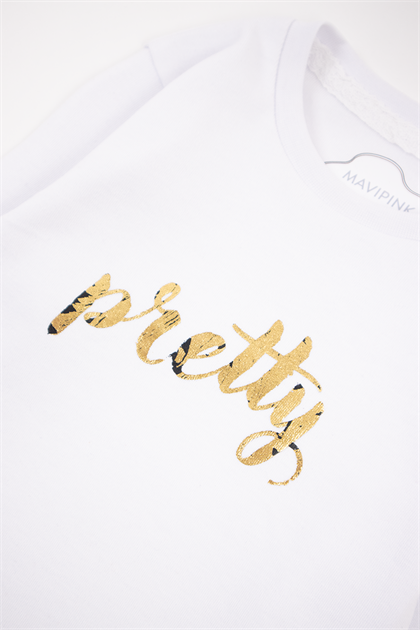 Kız Bebek Pretty Baskılı T-Shirt ve Alt 2li Takım