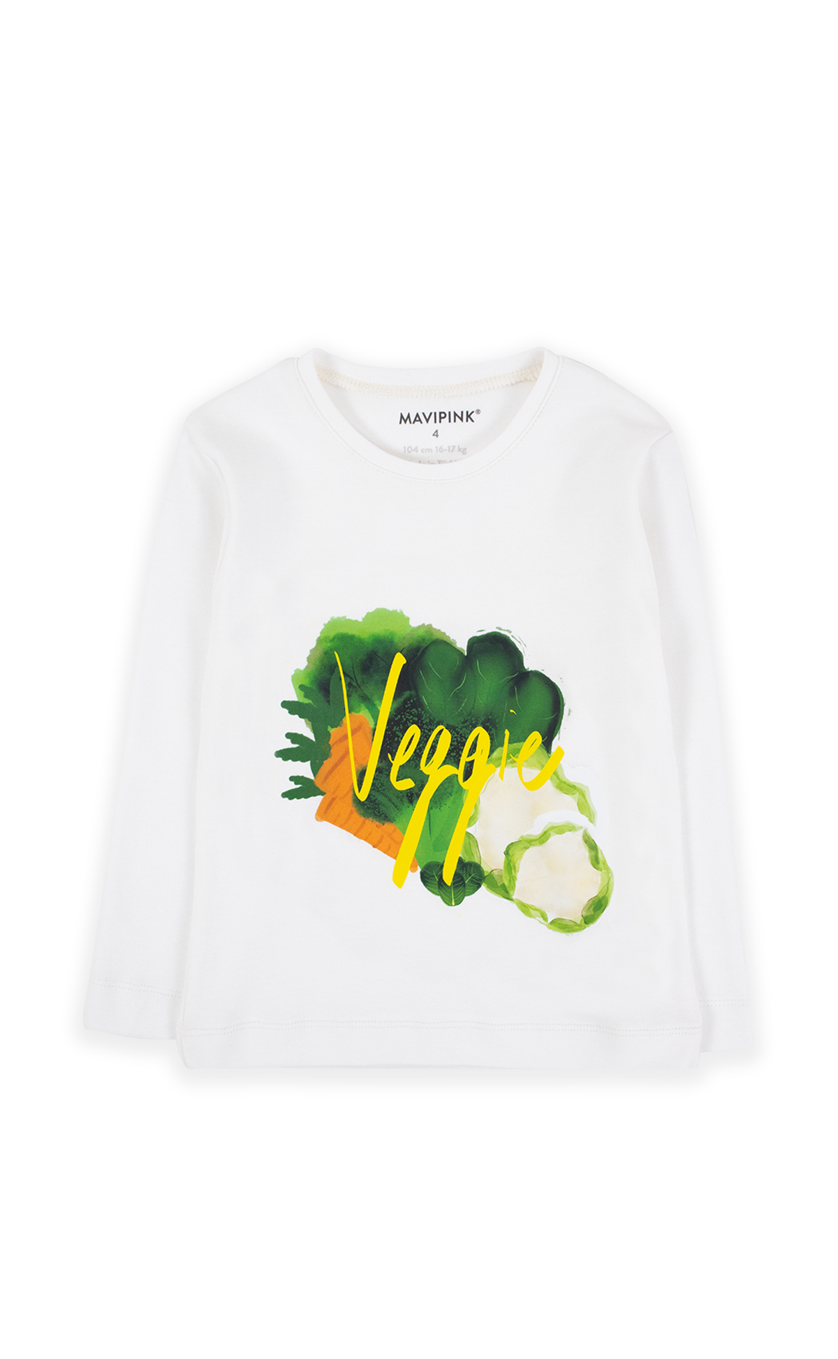 230902012 Kız Veggie Uzun Kol T-Shirt Ekru