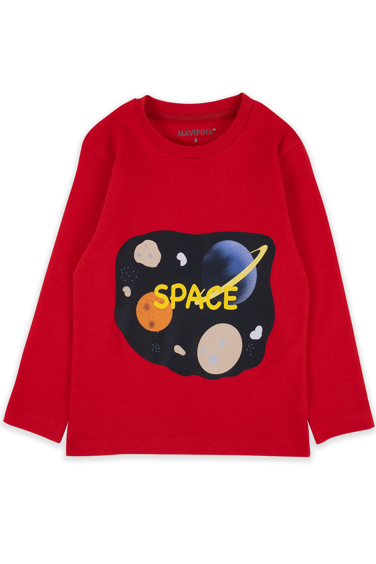 24104002 Erkek Çocuk Space Uzun Kol T-Shirt Kırmızı