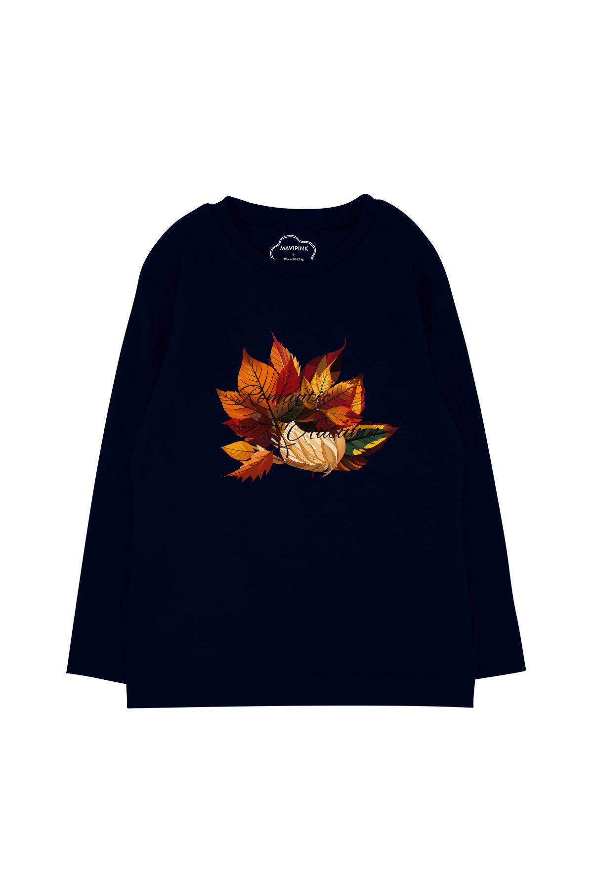 Romantic Autumn Long Sleeve T-Shirt Navy