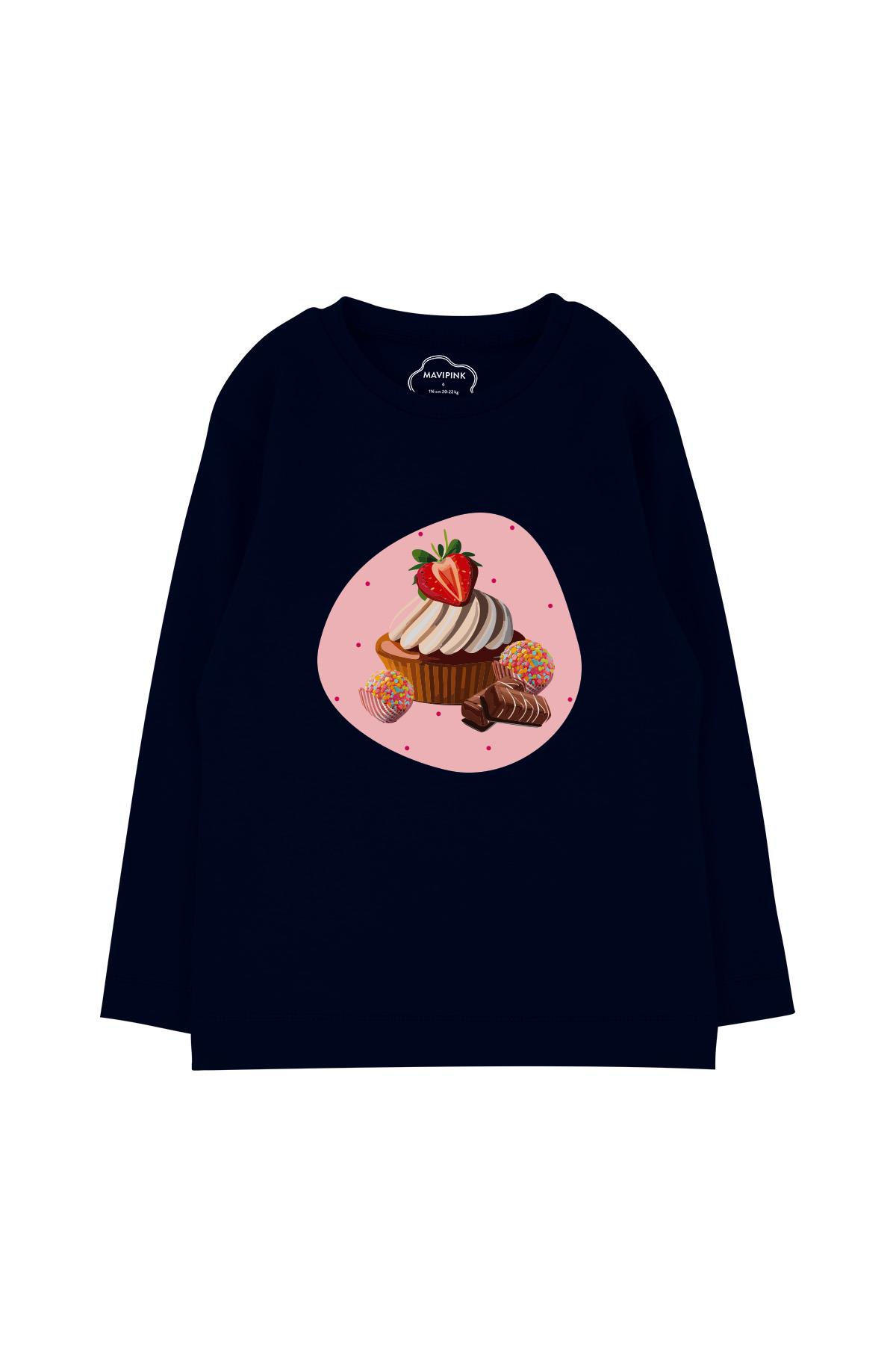 Cupcake Long Sleeve T-Shirt Navy