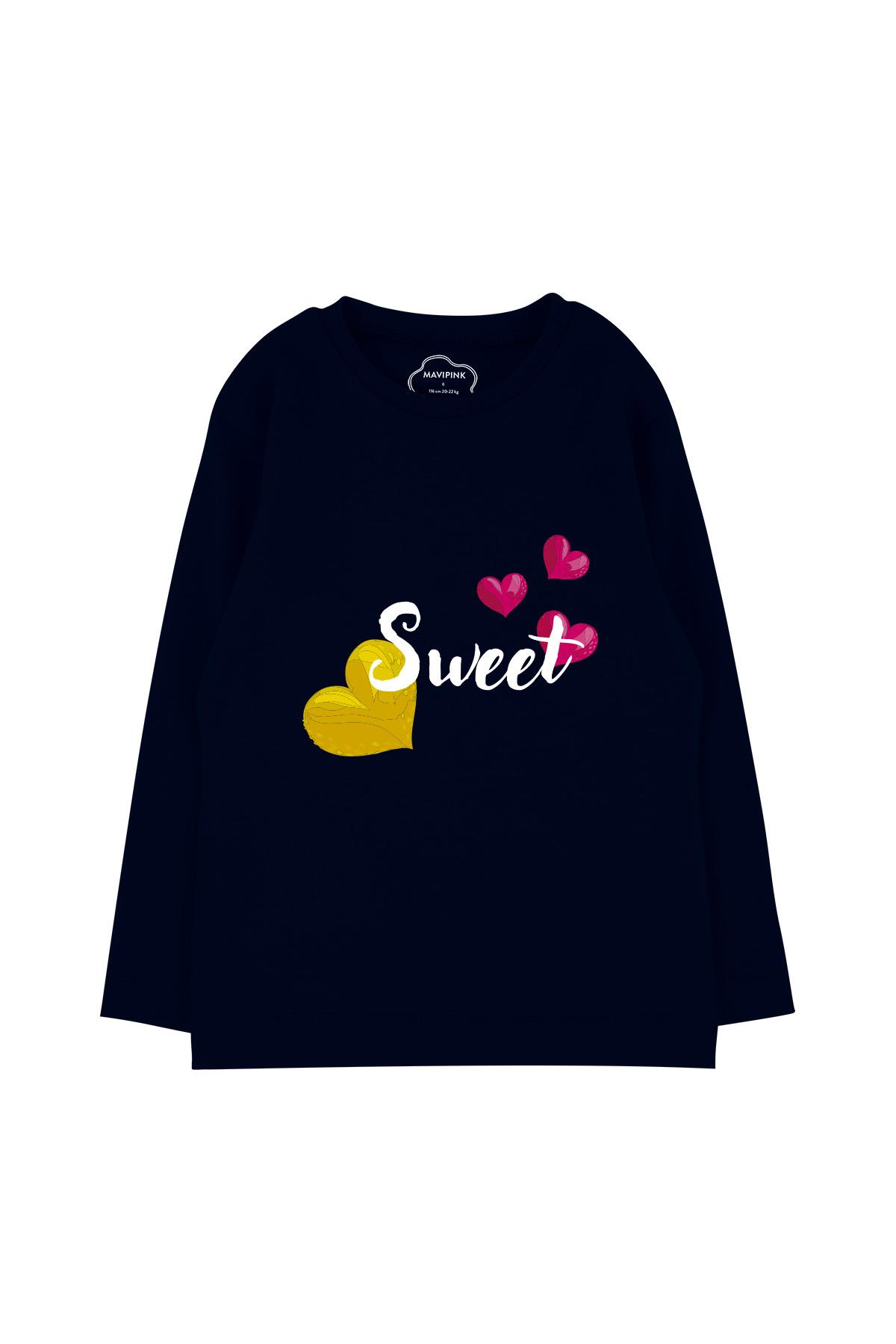 Sweet Heart Long Sleeve T-Shirt Navy