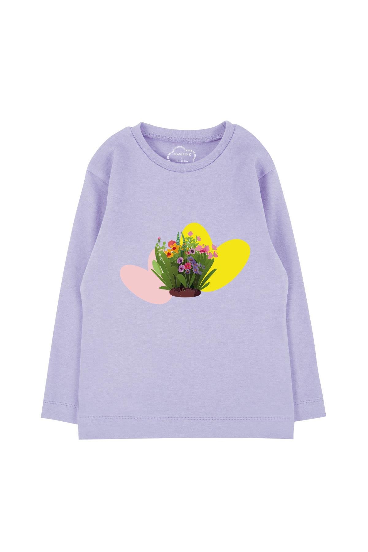 Flowers Long Sleeve T-Shirt Lilac
