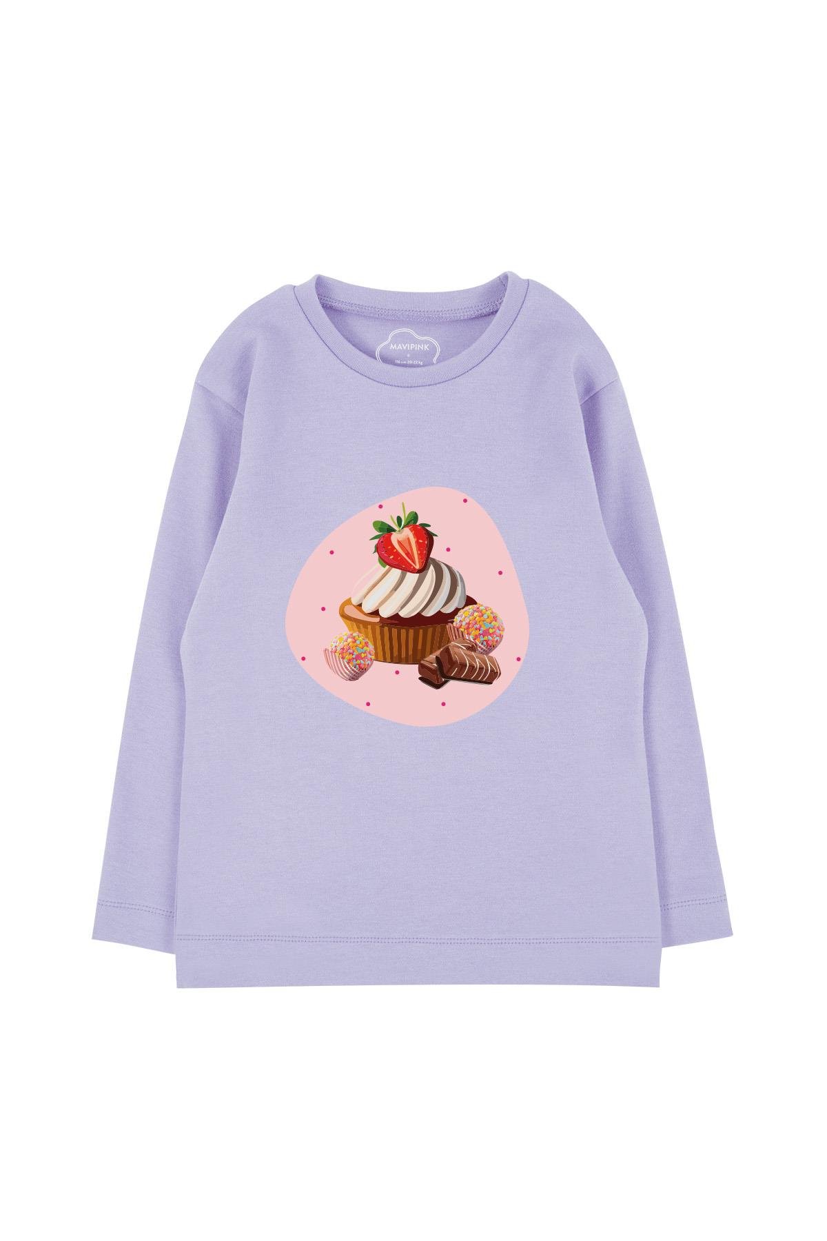 Cupcake Long Sleeve T-Shirt Lilac
