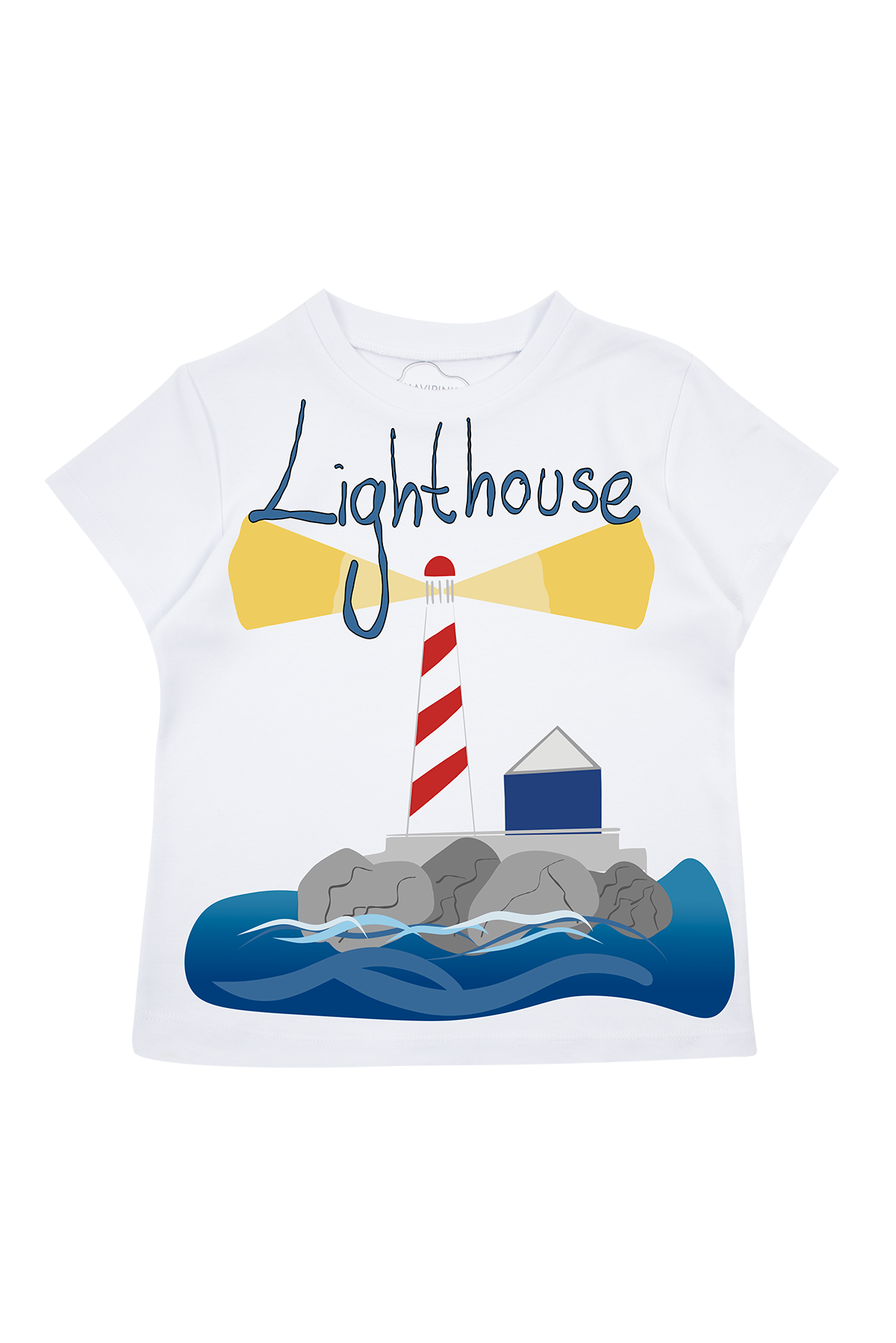 24SS0445 Lighthouse Baskılı Tişört Beyaz