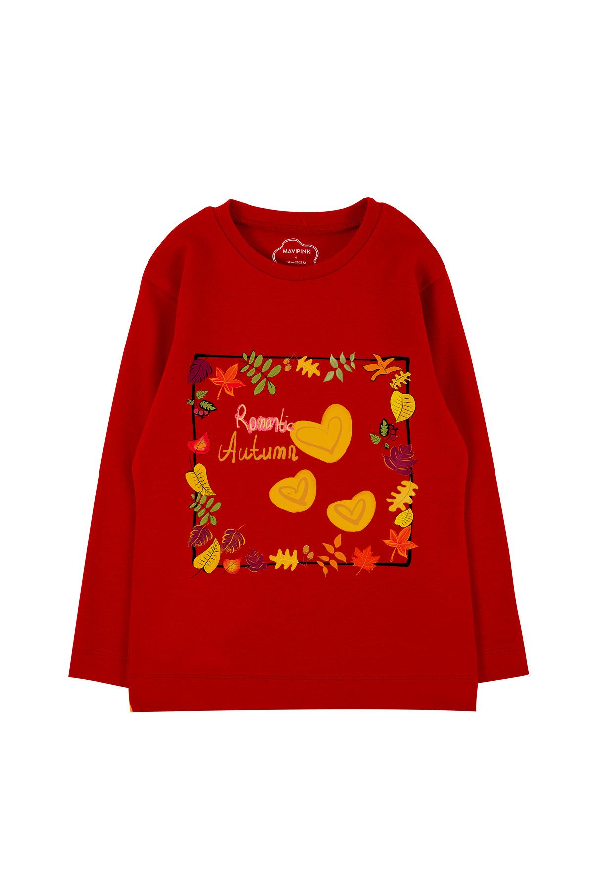 Romantic Autumn Long Sleeve T-Shirt Red