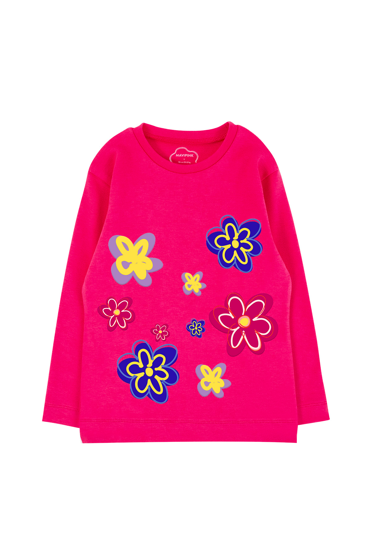 Mavipink 24SS0456 Flowers Long Sleeve T-Shirt Fuchsia