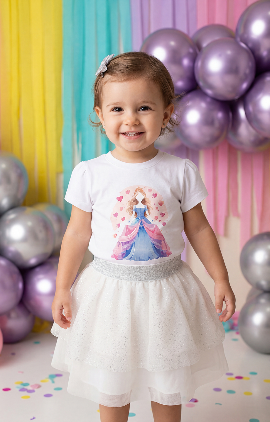 Mavipink 2620902 Kız Bebek 1-3 Yaş Prenses Tişörtlü Simli Etekli Takım