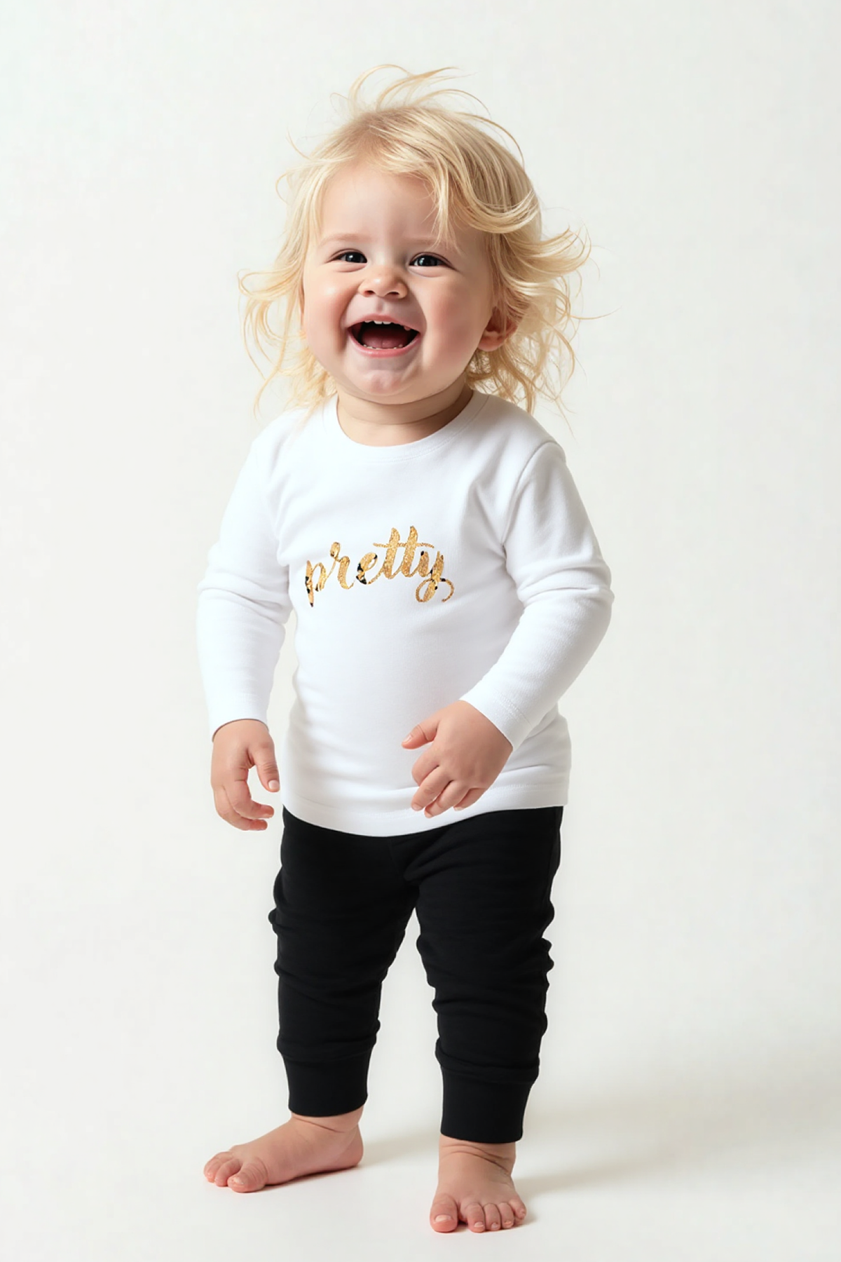 Mavipink 2641701 Kız Bebek Pretty Baskılı T-Shirt ve Alt 2'li Takım